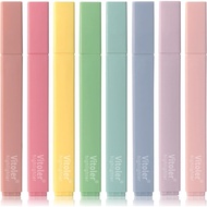 Vitoler Highlighter, 8-Color Oblique Cute Highlighter, Non-Ink Penetrating Bible Highlighter, Suitab