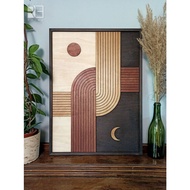 Modern Abstract Painting – Bold Shape Handmade Canvas 60x90 CM