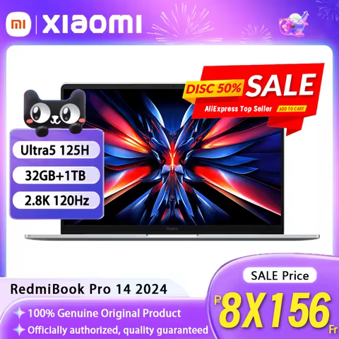 【Super Sale】Xiaomi Redmi Book Pro 14 2024 Ultra5-125H/Ultra7- 155H 32G 1T 2.8K 120Hz Screen JYU4597C