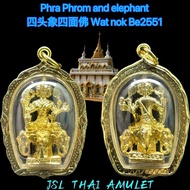 Phra phrom 四面佛 骑象Wat nok Be2551 Lp Check Tim up Kruba Krissana Thailand product