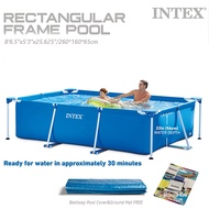 INTEX FRAME RECTANGULAR SWIMMING POOL*8ft6.5in*5ft3in*25.625in/260x160x65cm*Bestway Pool cover/Groun