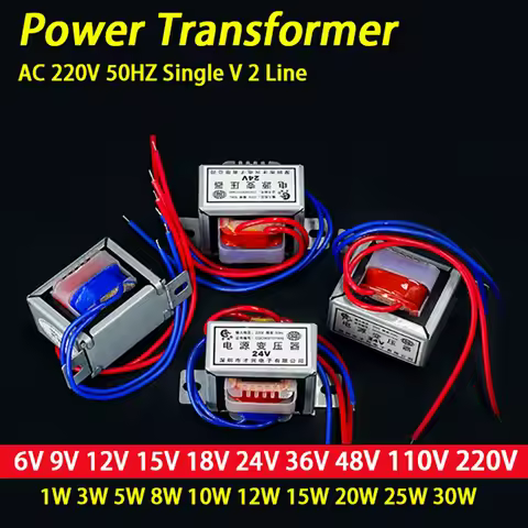 Power Transformer Input AC 220V 50HZ Output AC 6V 9V 12V 15V 18V 24V 30V 36V 48V Single V 2 Line 30W