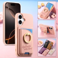 Case for Samsung Galaxy S25 S24 A16 A06 A56 A36 A54 A55 A35 A15 M34 Leather finger ring cell phone c