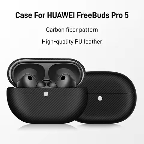 Leather Case for HUAWEI FreeBuds Pro 5 Luxury Skin Protective HUAWEI FreeBuds Pro 5 Gen Cover Black 
