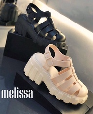 Melissa Women's Shoes 2023 New Melissa Ladies High Heel Thick Sole Baotou Jelly Shoes Adult Roman Beach Shoes Female SM139