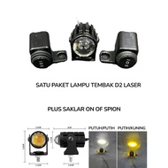 D2 MINI LASER SHOOTER LAMP PLUS ON OF MIRROR SWITCH D2 LASER SPOTLIGHT 12-80 VOLT MINI LED 2 COLORS