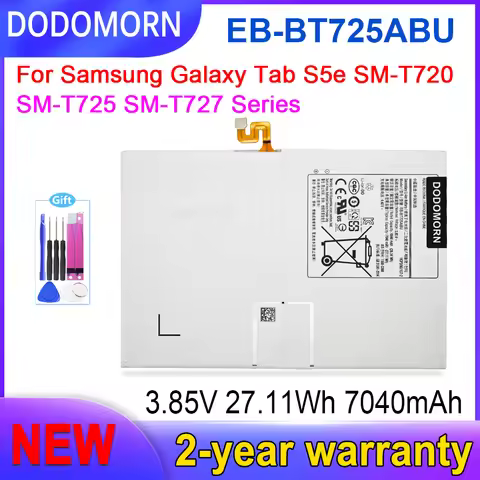 DODOMORN New Tablet Battery EB-BT725ABU For Samsung Galaxy Tab S5e SM-T720SM-T725 SM-T727 Series 3.8