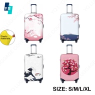 Fish And Wave Luggage Cover Elastic Travel Suitcase Protector Cover Washable Baggage Cover M (for 18