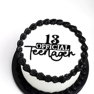 Q156 13 Official Teenager Cake Topper-Happy 13th Birthday Party Decor, Gold 13th Birthday Cake Pick 