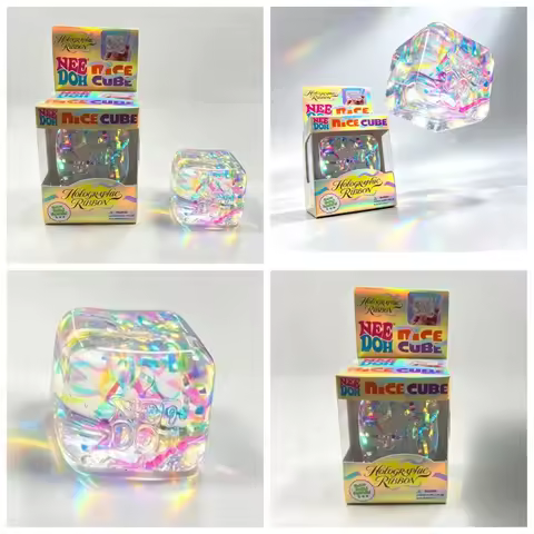Needoh Holographic Ribbon Squeeze Sensory Colorful Knead Stretch Anxiety Relief ADHD Fidget Leisure 