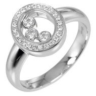Chopard Happy Diamonds ring, size 8, 18K white gold with diamonds, approximately 6.2g, for women. [P