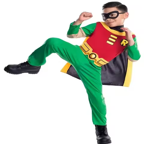 UWO Young Justice Teen Titan Tim Drake Robin Damian Cosplay Costumes s Halloween Carnival Costume 4p
