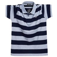 Men Polo Shirt Summer Stripe Cotton Short Sleeve Polo Shirt Men Business Casual Shirt Lapel Collar M-6XL
