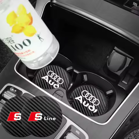 2Pcs Non-slip Car Auto Water Cup Slot Non-Slip Mat Pad For Audi A1 A2 A3 A4 A5 A6 A7 A8 Q1 Q2 Q3 Q4 