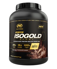 Gold Series - 100% Whey ISOGOLD Sport - Premium Whey Protein Isolate Shake Mix - 5 LB - Triple Choco