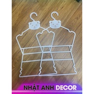 Combo of 50 children's clothes hangers, white and orange plastic collar hangers