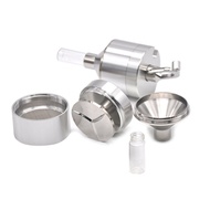 【Expert Recommended】 Metal Powder Grinder Spice Hand Mill Funnel With Snuff Glass Bottle 4.4x10.7cm