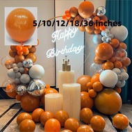 5/10/12/18/36 inches Double-Layer Orange Balloon Morandi Vintage