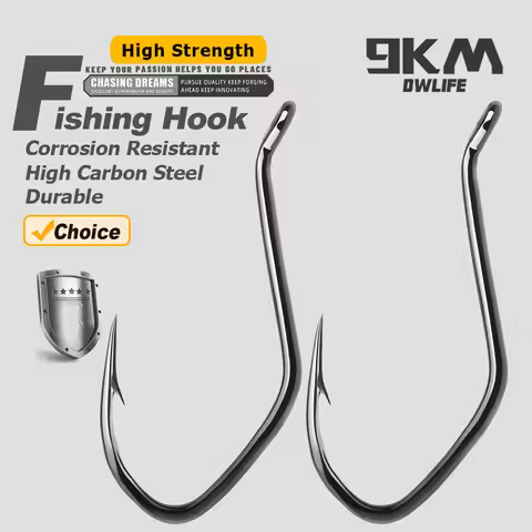9KM Catfish Hooks Big River Hooks 25~100Pcs Live Cut Bait Fishing Hook for Catfishing Flathead Worm 