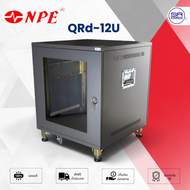 NPE QRD-12U ตู้แร็คเหล็ก 19 นิ้ว 2 ฝาหน้าใส หลังทึบ มีล้อเลื่อน ตู้แร็คใส่เครื่องเสียง Rack 12U เหล็