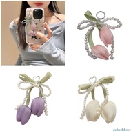 zebedd.my Tulips Pearls Beaded Braided Keychain Bowknot Charm For Handbag Purse Backpack Jewelry Acc