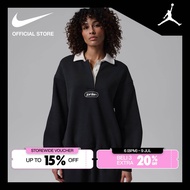 Jordan Kaos Wanita Flight Fleece Rugby - Black [IF0996-010]