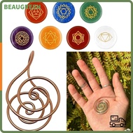 BEAUGREEN Spiral Palm Ring, Adjustable Jewelry Accessories Copper Palm Ring,  Handmade Reiki Energy 