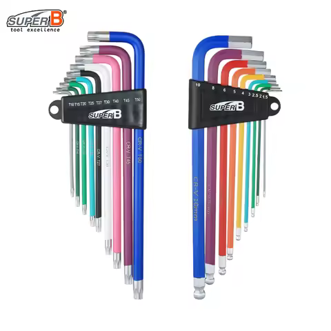 SUPER B Bicycle Hex/Torx Wrench Set 1.5/2/2.5/3/4/5/6/8/10mm Allen Key T10/15/20/25/27/30/40/45/50 T