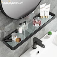 Toilet Shelf Wall-Mounted Wall Toilet Perforated Toilet Washstand Front Mirror Bathroom Glass Storag