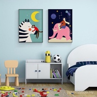 Decorative Painting Unique Bedroom Nordic Painting Bedside Children Creative Fresh Girl Mural Wall C