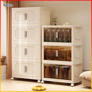 Multipurpose Foldable Storage Box Double Storage Cabinet Stackable Storage Box Cabinet Organizer