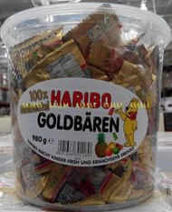 COSTCO好市多代購(德國 HARIBO 哈瑞寶 金熊Q軟糖分享包,100包/桶,無添加色素)