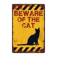 Beware Of The Cat Metal Sign Tin Poster Home Decor Bar Wall Art Painting 20*30 CM Size CWDS