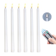 11" Flameless Window Taper Candles with Timer and Remote, Battery Operated 3D Wick LED Flickering Window Candles,White