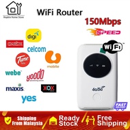【Shipping From Malaysia】Portable WiFi Router 4G LTE Mobile WiFi Hotspot Travel Router with SIM Card Slot