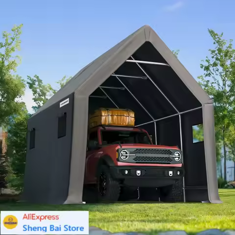 Heavy Duty 10X15FT RV Carport - 10.8FT Ultra High Peak Storage Shed Shelter for Trucks/SUVs with Roo