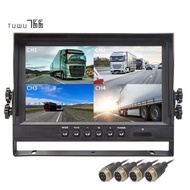9" LCD Car Monitor 4 Channels 4CH Quad Split Screen Display for Car Truck Reversing Camera