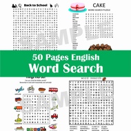 [Softcopy PDF] English Word Search Cari Perkataan Worksheet printable (Answer Provided)