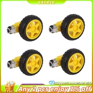 4PCS DC Electric Motor + Plastic TT Motor Tire Wheel Dual Shaft Gear Motor TT   for  Smart Car
