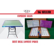 Foldable Blue Edges Mahjong Table &amp; A1 Size 37mm Crystal Purple Mahjong Set/Combine Sale/Free Assembly