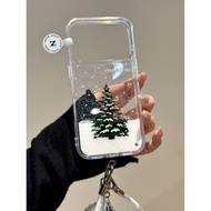 9 ️ ⃣ Winter Glitter Flashing Transparent Bottom Snowflake Christmas Tree Suitable for ihone17promax