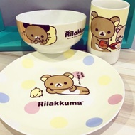 Rilakkuma Ceramic Plate Bowl and Cup Set Original Licensed Product by Unilever