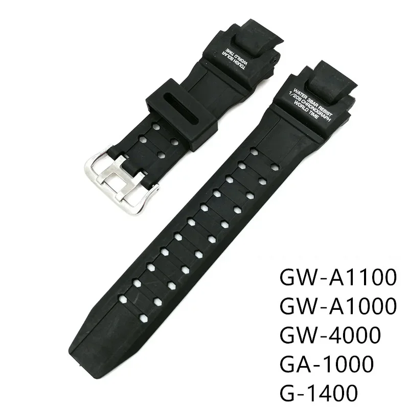 Strap for Casio G-SHOCK GW-A1100 GW-A1000 GW-4000 GA-1000/1100 G-1400 Men Black Waterproof Sport Sil