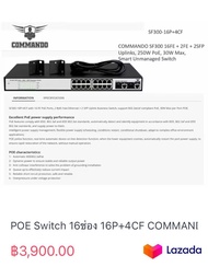 POE Switch 16ช่อง 16P+4CF COMMANDO