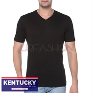 Kentucky V-Neck T-Shirt Plain Black for Adult Unisex