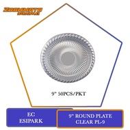Disposable PP Plastic Plate 9" Transparent ( 50pcs/pkt )