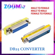 DB25 MALE TO DB25 FEMALE MINI GENDER CHANGER CONVERT ADAPTER CONNECTOR 25 PIN SERIAL CABLE EXTENDED 