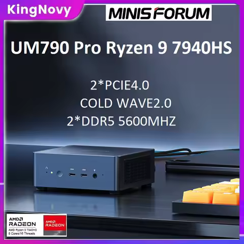 MINISFORUM Mini PC Gamer UM790 UM780 Pro XTX AMD Ryzen 9 7940HS 7840HS 2*DDR5 5600MHz 2*PCIE4.0 2*US