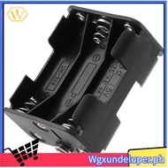 【W】Double Side Spring 6 x 1.5 V AA Battery Holder Case Box Black