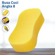 Universal Yellow Plate Car Motorcycle Washing Foam Sponge Number 8 Thick Foam Wash Sponge